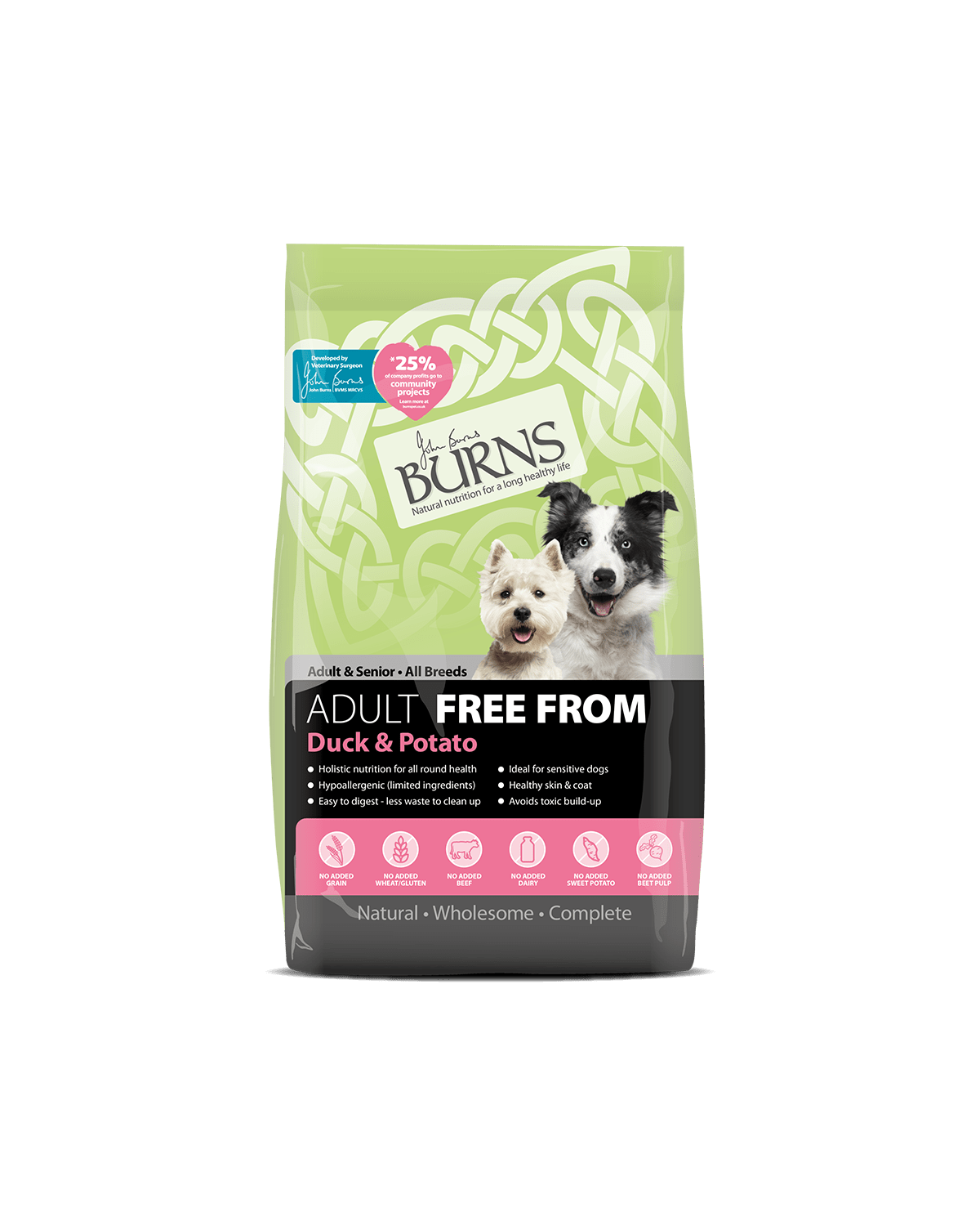 Burns free from duck and potato